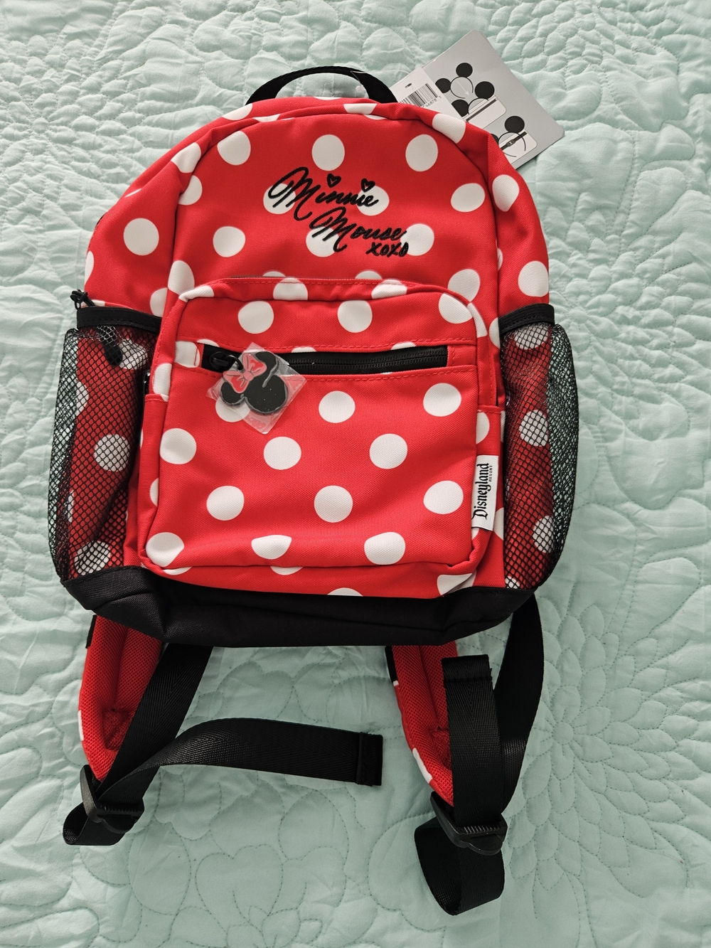Disney Parks Minnie Mouse XOXO red polka dot mini backpack, - Picture 7 of 7